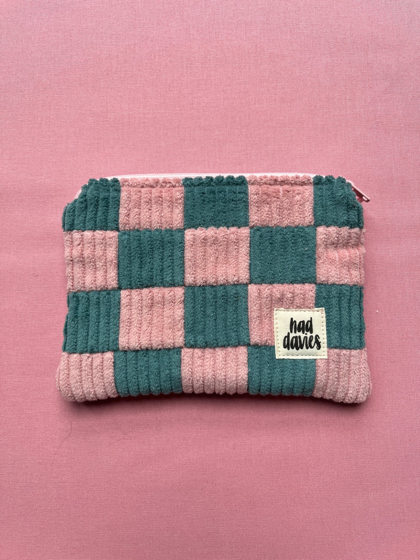 Pink & Seafoam Checkerboard Patchwork Coin Purse