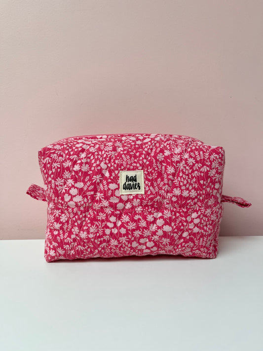 Red Floral Large Boxy Pouch | Limited Edition