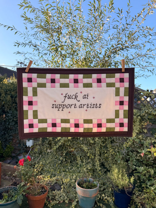 F*ck AI | Patchwork Wall Hanging